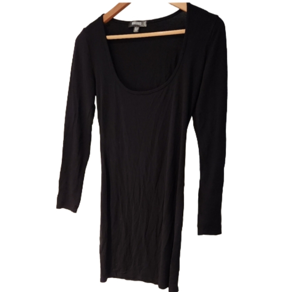 Misguided Med Black Basic‎ Mini Long Sleeve Guc